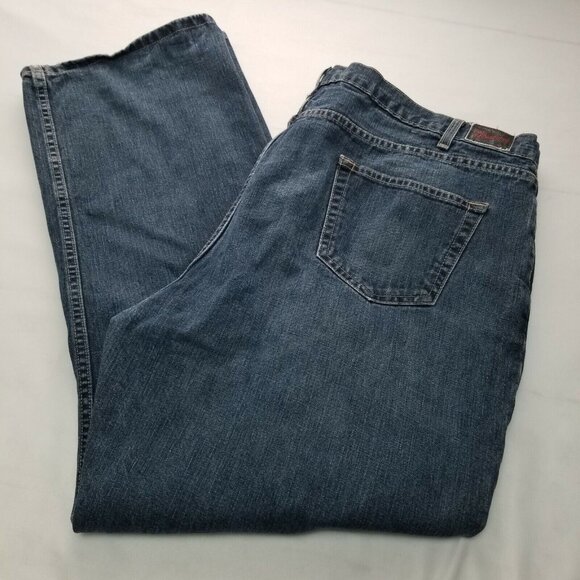 Mustang Men's Straight Jeans High Waisted Flat Front Med Wash Blue Size 44/30 - Picture 1 of 8